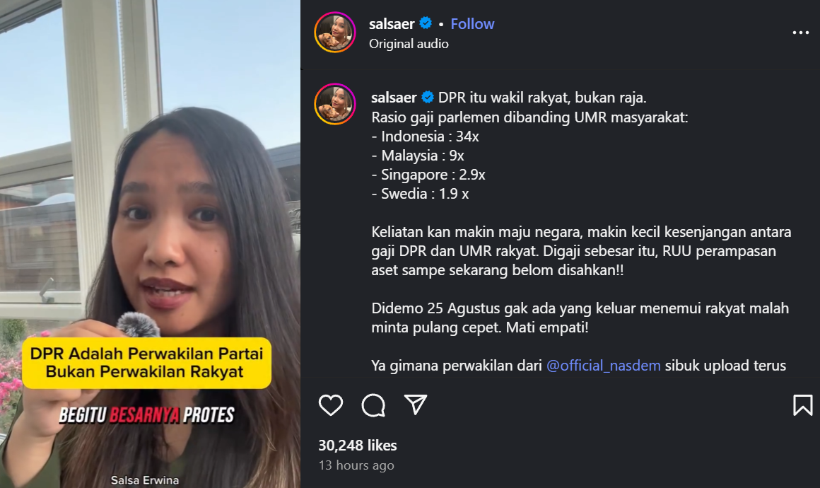 postingan Salsa Erwina [instagram]
